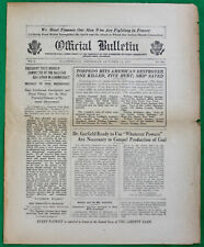 Original October 18, 1917 WWI Official Bulletin Newspaper Military News picture