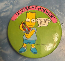 The Simpsons Bart 1989 Bart Button Vintage NOS picture