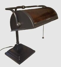 Vintage Arts & Crafts Mica Series Tensor Bronze Tone Metal Swivel Bankers Lamp picture