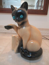 Vintage MCM Ceramic Siamese Cat Lamp Working Condition picture