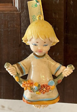 Fontanini by Roman Angel Holding Floral Flowers Garland Ornament NEW w/tag ITALY picture