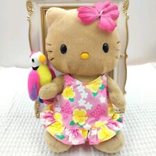 Sanrio Hello Kitty Plush Hawaii Pink Flower Halter Dress Parrot Vintage 2005RARE picture
