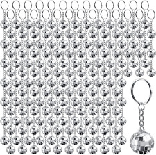 150 Pcs Mirror Disco Ball Keychain Silver 70S Disco Keychain Bulk Mini Disco Bal picture