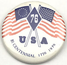 Bicentennial USA Flag 1976 Vintage Pin Button Pinback 70s picture