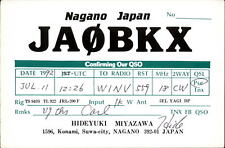 QSL radio card JA0BKX 1992 Suwa Nagano Japan Hideyuki Miyazawa picture
