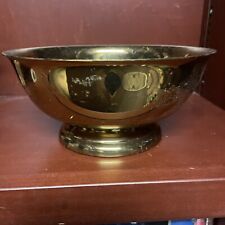 Vtg Polished Brass Baldwin Pedestal Bowl 8” picture