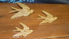 VINTAGE 1983 Burwood Homco Flying Sparrows Wall Decor MCM Set of 3 Birds 2650 picture