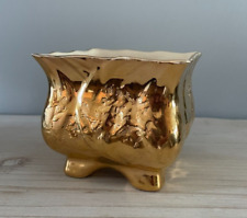Vintage Weeping Gold Vase 23 kt Gold Hand Decorated Ceramic picture