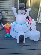 Gemmy Frosty The Snowman Christmas Airblown Inflatable Igloo Karen Hocus Pocus picture