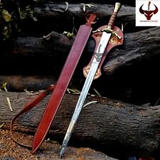 Boromir sword hand made gold edition leather Sheath with wall mount picture