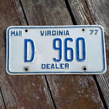 1977 Virginia DEALER License Plate - 