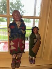 Vintage Native American Indian Skookum Dolls 2.        13”&10” picture