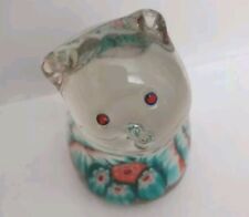 Vintage CAT Figurine Handmade Glass Murano Millefiori Style picture