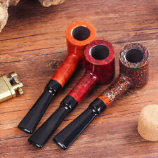 Classic Bruyere Pipe Handmade Solid Wood Flat Bottomed Hammer Pipe Tobacco Pipes picture