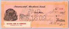 Kiel, Oklahoma 1909 Farmers and Merchants Bank Check w/ Vignette - Scarce picture