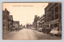 St Johnsbury VT-Vermont, Railroad Street, Advertising, Vintage Postcard picture