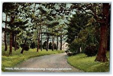 c1910s IOOF State Home Driveway Through Pines East Entrance Jackson MI Postcard picture