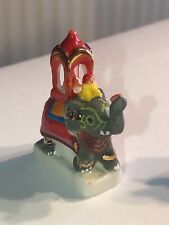 Miniature Porcelain Ornate Elephant And Tiny Riders 1.5” Tall Dollhouse picture