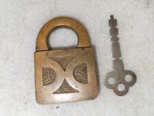 Vintage 1892 Patent Brass Padlock with Key picture