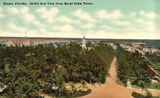 Vintage Postcard Bird's Eye View From Royal Palm Tower Miami Florida H.C.L. Pub. picture