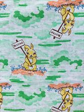 Vintage 1970s fabric novelty print bunny in flowers picture