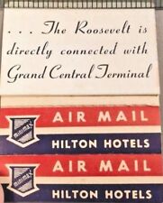 Vintage 1940's Roosevelt Hotel New York Air Mail Label Poster Stamp Book Scarce picture