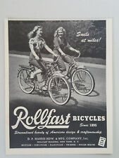 1948 Rollfast Bicycles Streamlined Women Riders Vintage Magazine Print Ad picture