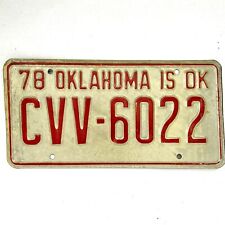 1978 United States Oklahoma Cleveland County Passenger License Plate CVV-6022 picture