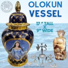 Olokun statue Sopera Blue tinaja Sirena grande Yemaya Olocun pot ginger jar picture