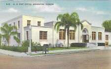 Vintage Florida Linen Postcard Bradenton U S Post Office picture