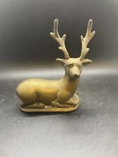 Vintage Solid Brass Buck Deer 4” Figurine picture