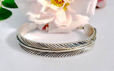 Signed Charley Navajo Sterling Silver Feather 6