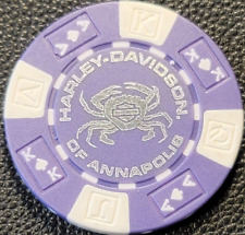 HD OF ANNAPOLIS ~ MARYLAND (Purple AKQJ) Harley Davidson Poker Chip (CLOSED) picture