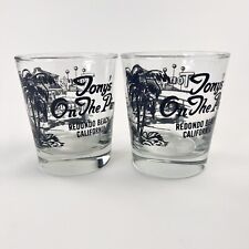 VTG 70s Tony's on The Pier, Redondo Beach Cocktail Glasses- Set Of 2 Tumblers picture