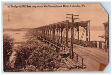 1910 Steel Bridge Long Across Susquehanna River Columbia Pennsylvania Postcard picture
