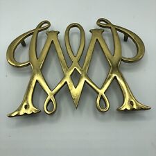 Vtg Craft House Williamsburg Heavy Solid Brass Trivet William & Mary picture
