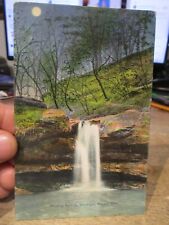 G6 Old ASHLAND OHIO Postcard Fleming Falls Waterfall near Mansfield Moonlight picture