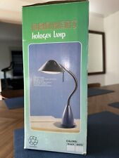 RARE Vintage UL Geometric Metal Blue Bankers Halogen Desk Lamp NOS New In Box picture