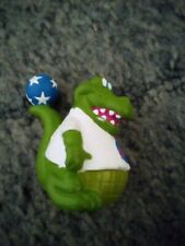Planet Hollywood alligator with a beach ball on his tail, advertising picture