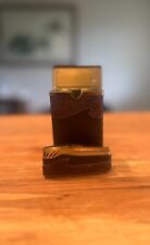 Vintage Princess Gardner Leather Wrapped Lighter w/ Gold Accents + Carrying Case picture