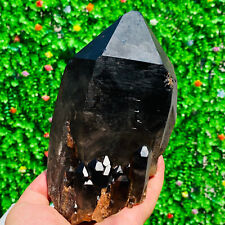 1670g  Brawny Nice Black Dark Smoky Quartz Elestial Crystal Point Rough Specimem picture