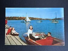 Postcard Sailing & Cruising On Lake Harmony PA Pennsylvania Boats People R106 picture