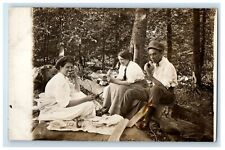 1911 Candid Picnic Outing Bedford Glens Cleveland Ohio OH RPPC Photo Postcard picture