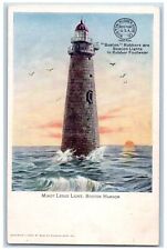 c1905 Minot Ledge Light Boston Harbor Rubbers Beacon Lights Lighthouse Postcard picture