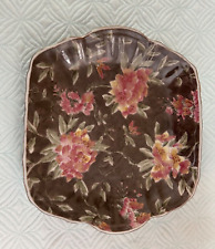 Vintage Chinese raised Floral Decorative Plate Hand Painted Square Stunning picture