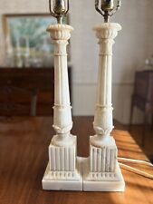 Monumental Vintage Pair of Marble Corinthian Column Table Lamps picture