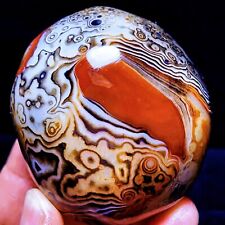 TOP 219G Natural Polished Silk Banded Agate Lace Agate Crystal Madagascar  L1572 picture