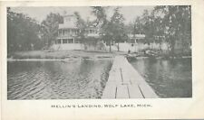 WOLF LAKE MI - Mellin's Landing Postcard - udb (pre 1908) picture