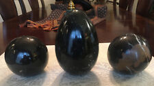 Large Marble Balls (2 Spheres And And 1 Egg )All Black Real Heavy picture