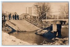 c1910's Bridge Collapse Flood Disaster RPPC Photo Unposted Antique Postcard picture